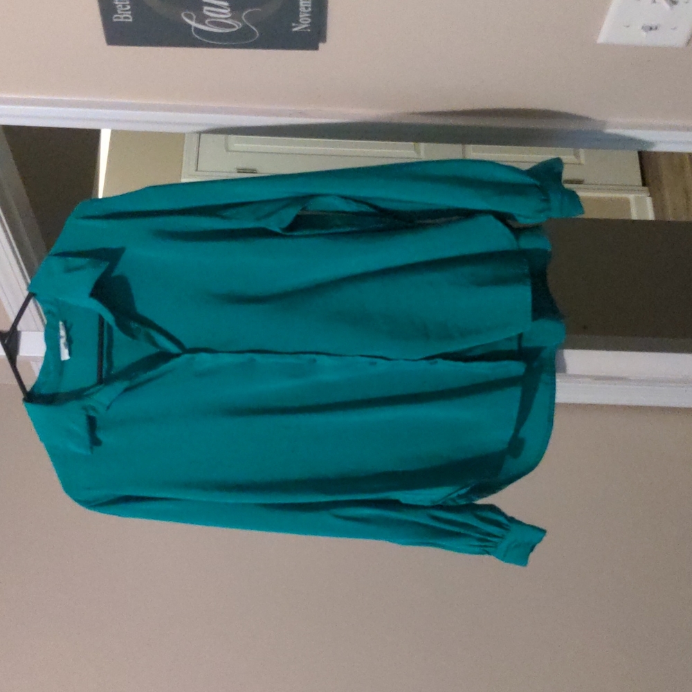 NWOT Vici Green Button Down Blouse Medium